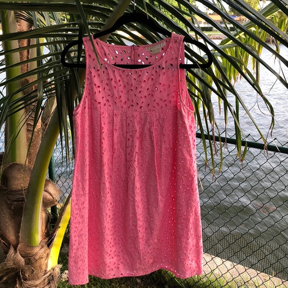 Michael Kors Dresses & Skirts - Michael KORS pink eyelet cotton dress all lined